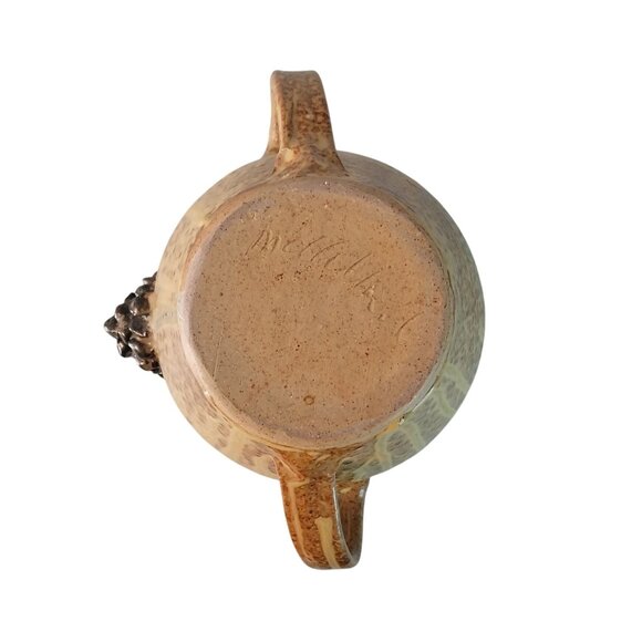 Signed McClellan Art Pottery Vase With Raised Grapes Large - Picture 5 of 8